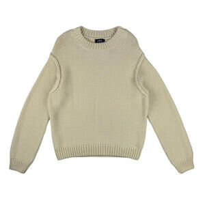 A.P.C. Inga Knit Pullover Crewneck Sweater Beige Size XL